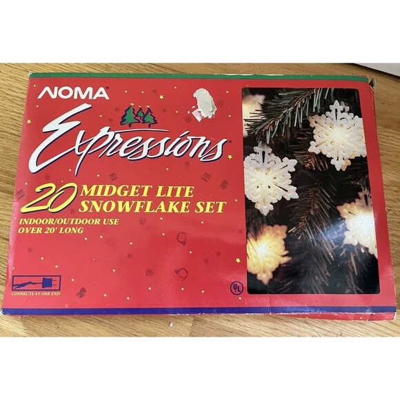 NOMA Other - Vintage Christmas Lights Glitter Snowflake String Lights Set 20’ Indoor/Outdoor